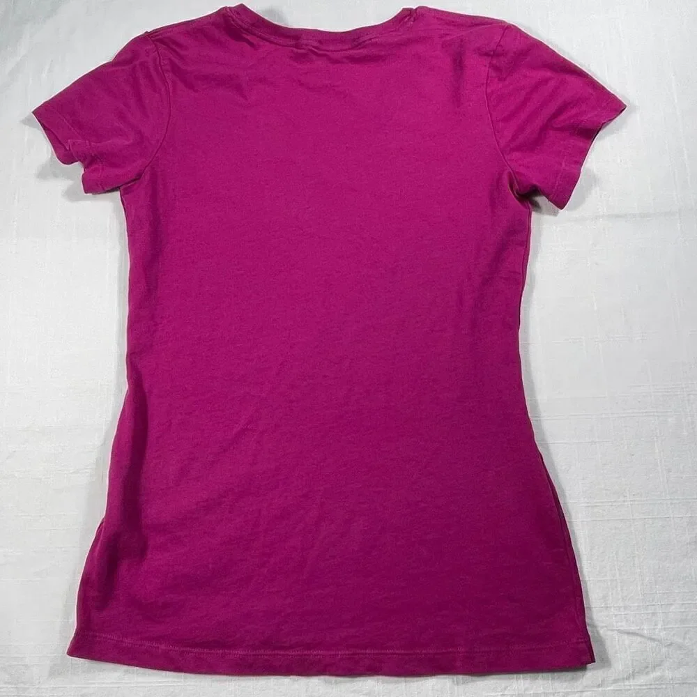 Nike Dri-Fit Roger Federer Magenta Slim Fit Short Sleeve V-Neck T-Shirt Sz Small